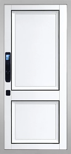 Гранит Пиано Смарт Белая - 070 Две филенки с молдингом белый матовый 12 мм — внутренняя панель