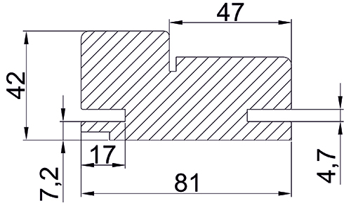 Коробка прямая МДФ РХ агат 81*42*2150, телескоп с упл./комп 2,5шт/